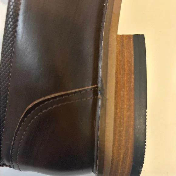 Mens Tassel Loafers Size 12 Brown Leather Dress Shoes Unbranded - Picture 4 of 6